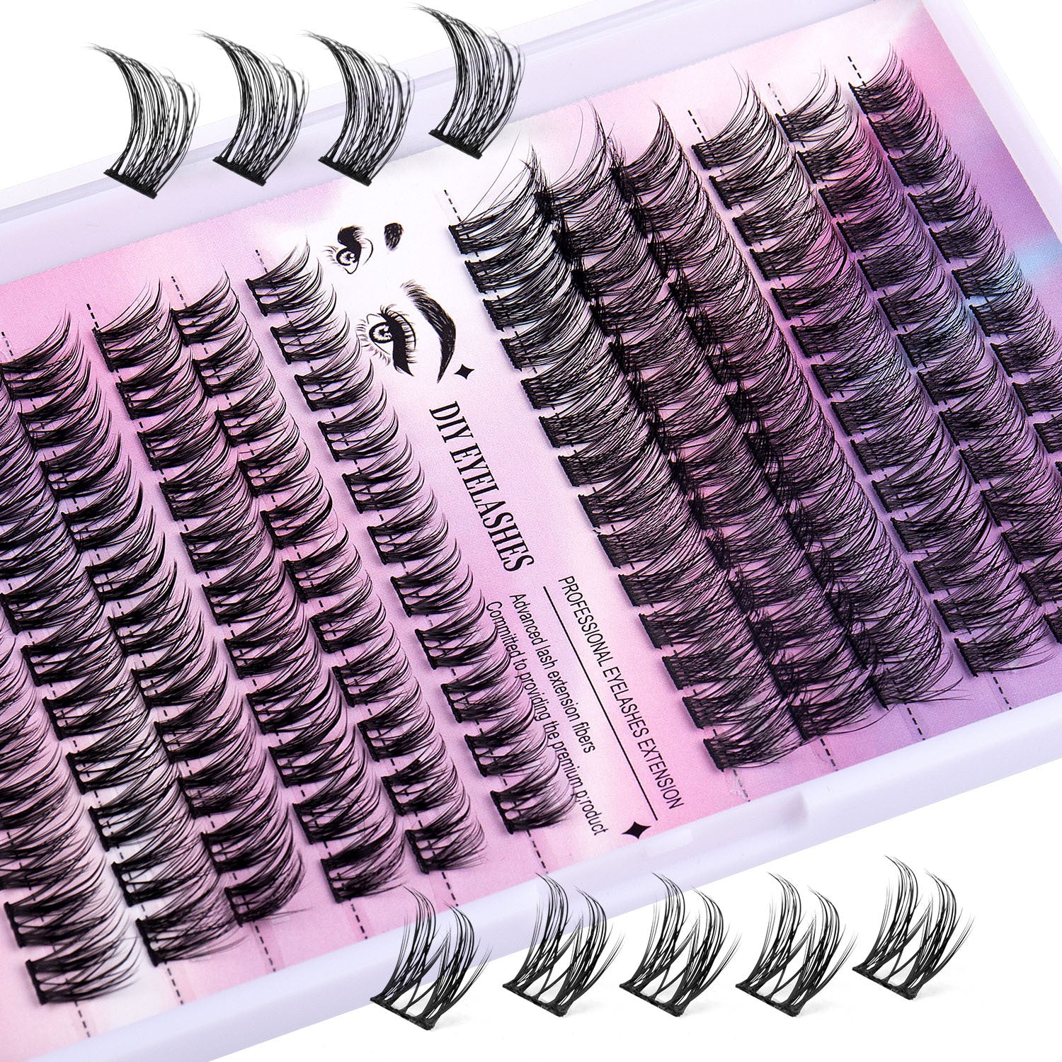 Premium set of lashes|
300 lash clusters w/ tools & glue