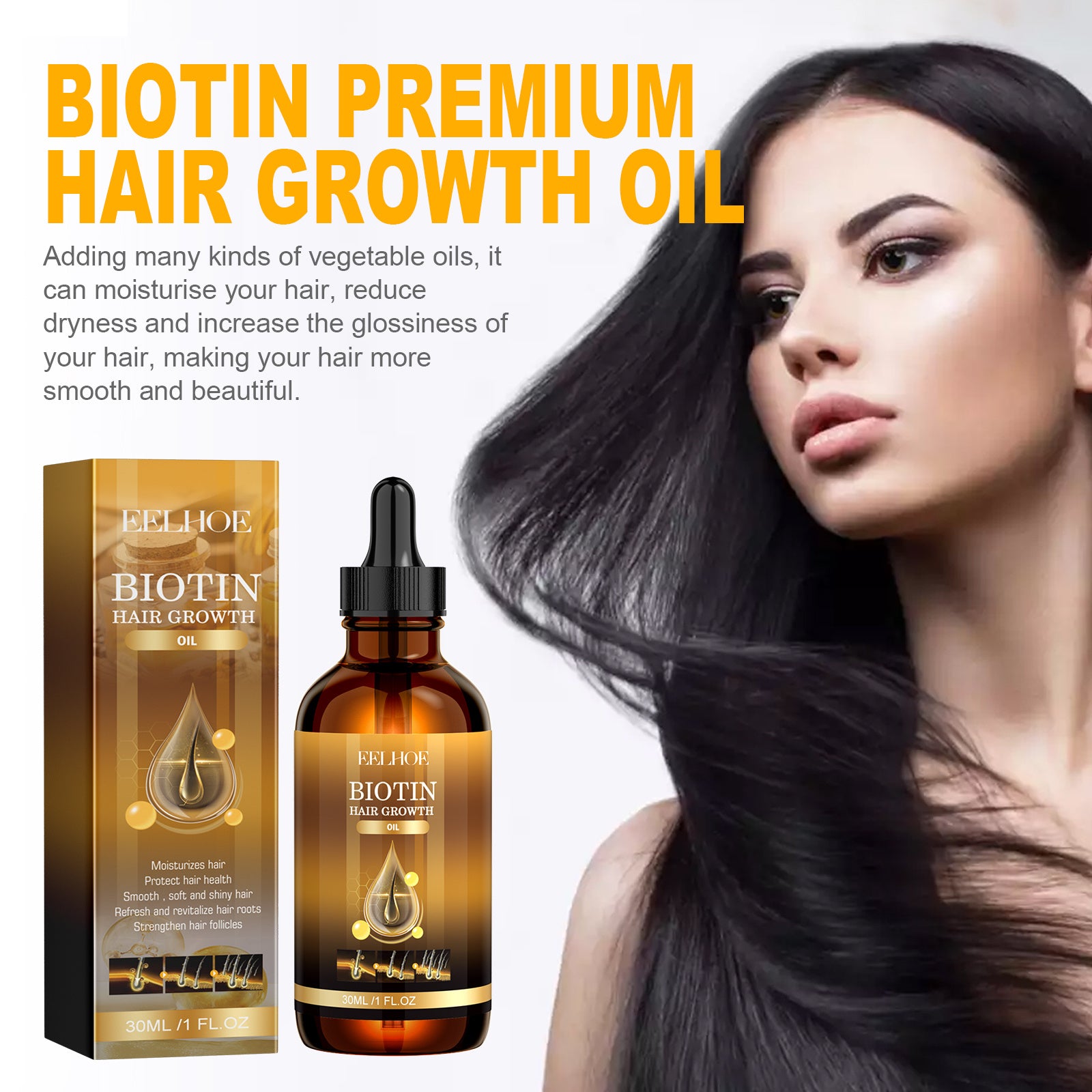 Biotin Hair Treatment Oil, Deeply Moisturizes Scalp for Massage Treatments