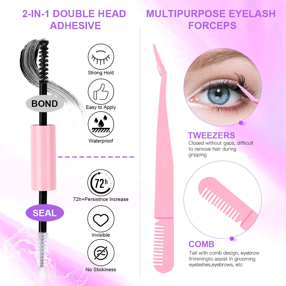 Premium set of lashes|
300 lash clusters w/ tools & glue