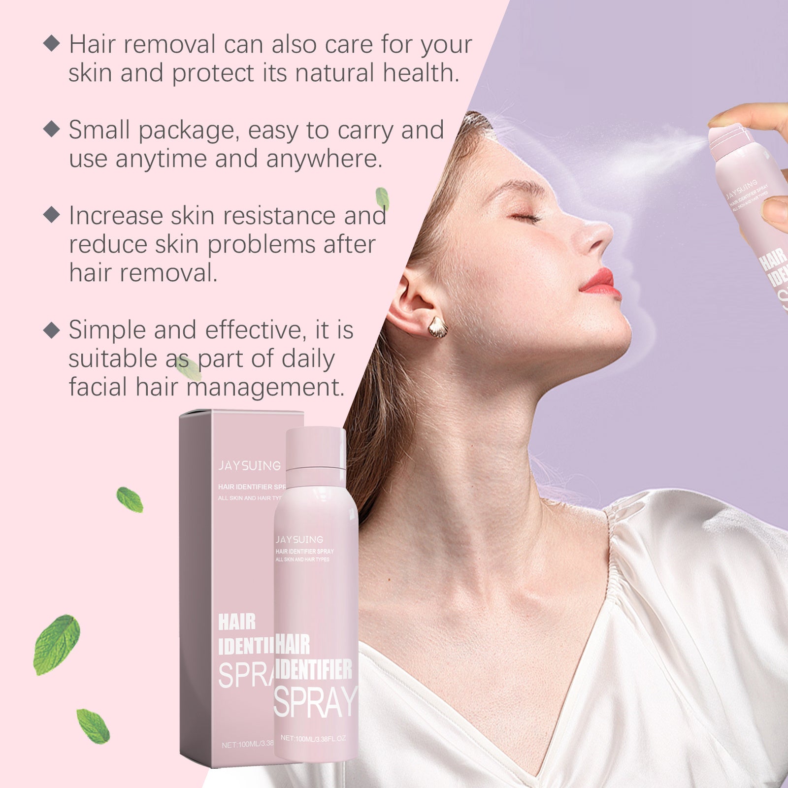 Hair Removal Spray | Gentle and Cleansing for Non-Cakey Makeup