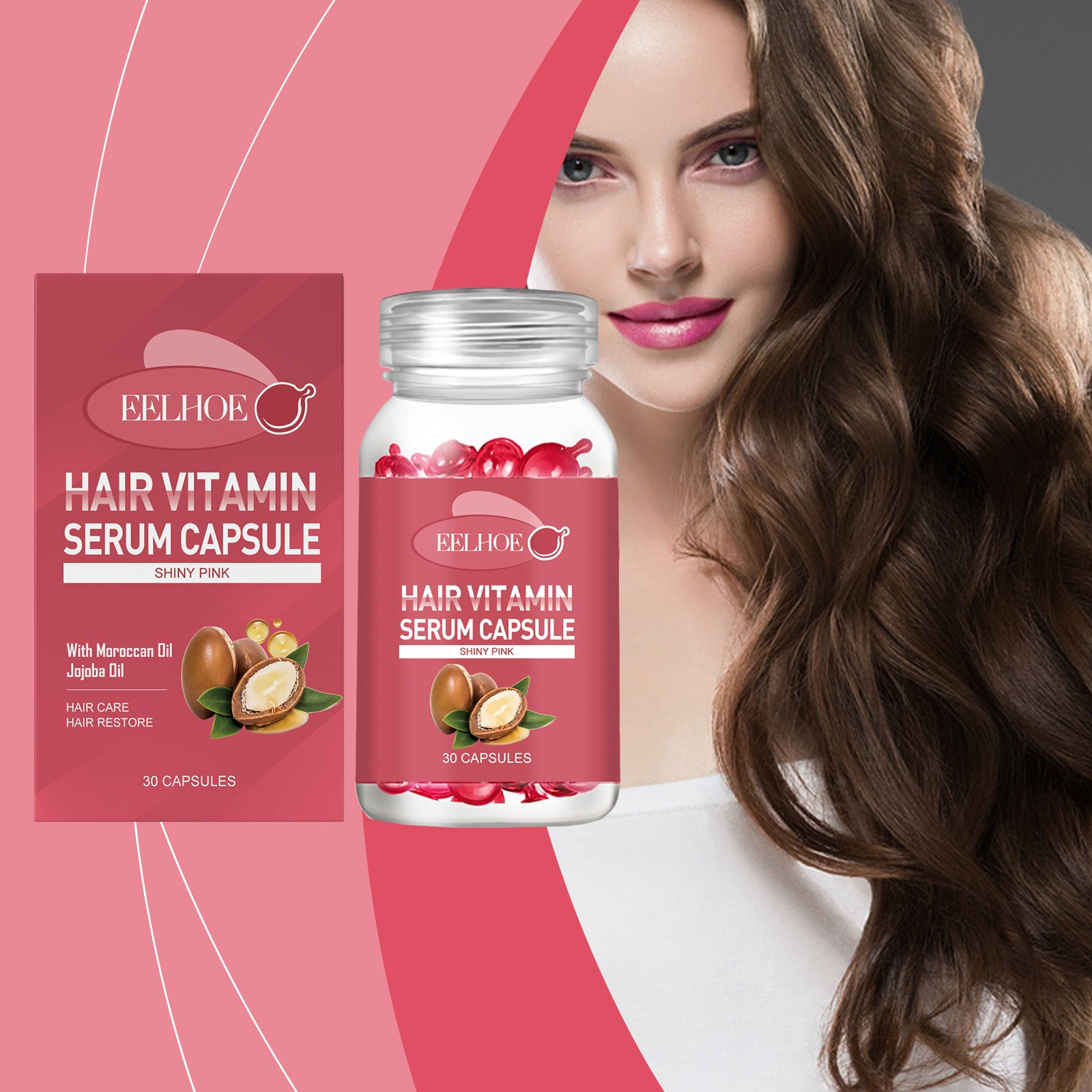 l Care Capsules - Relieve Dry, Frizzy, Split Ends for Smooth Hair Care Hair Oil.