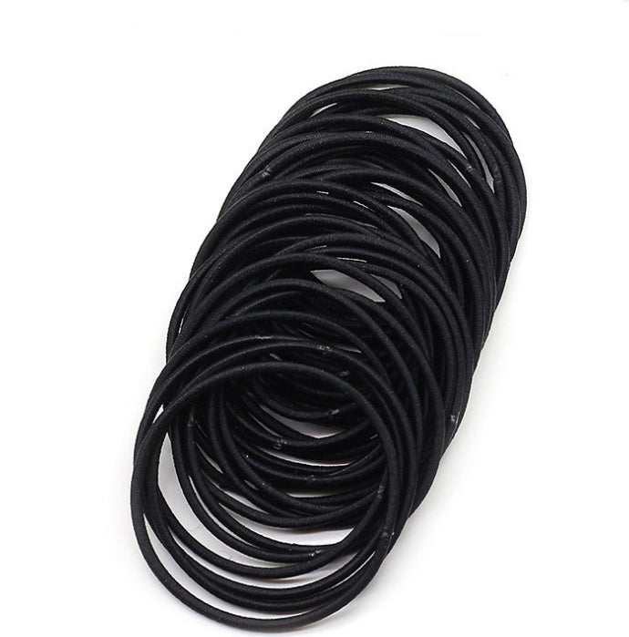 30-120Pcs Black Elastic Hair Ties