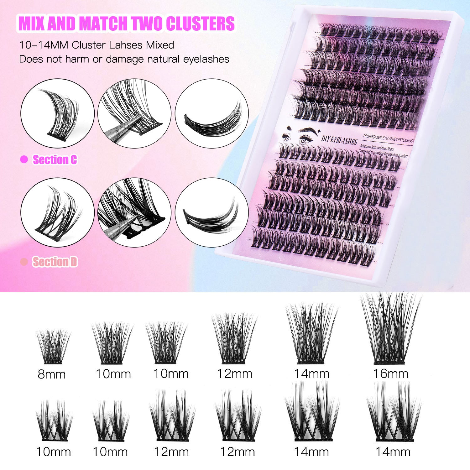 Premium set of lashes|
300 lash clusters w/ tools & glue