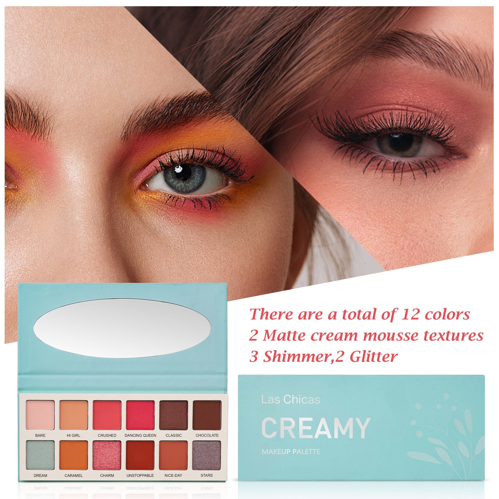 High Pigment Silky 
 12-Color Eyeshadow Palette Makeup Palette