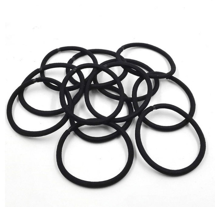 30-120Pcs Black Elastic Hair Ties