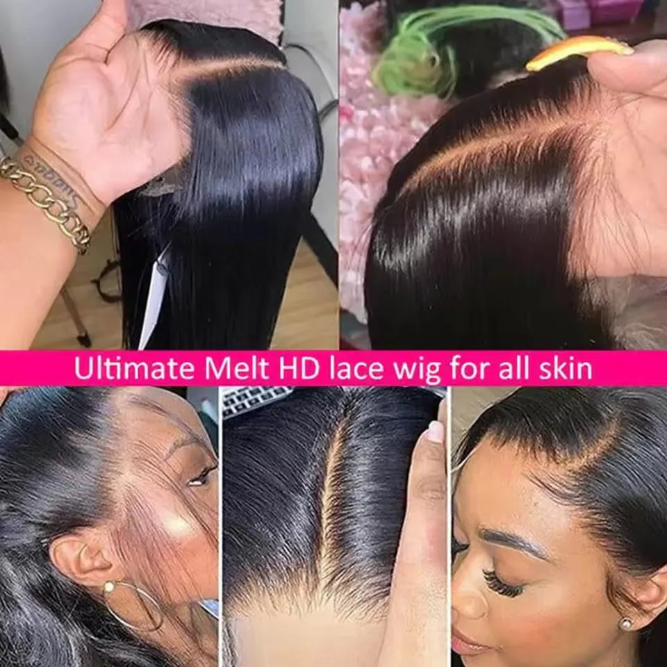 Brazilian Body Wave Transparent Human Hair Lace front Wig 13*5*2