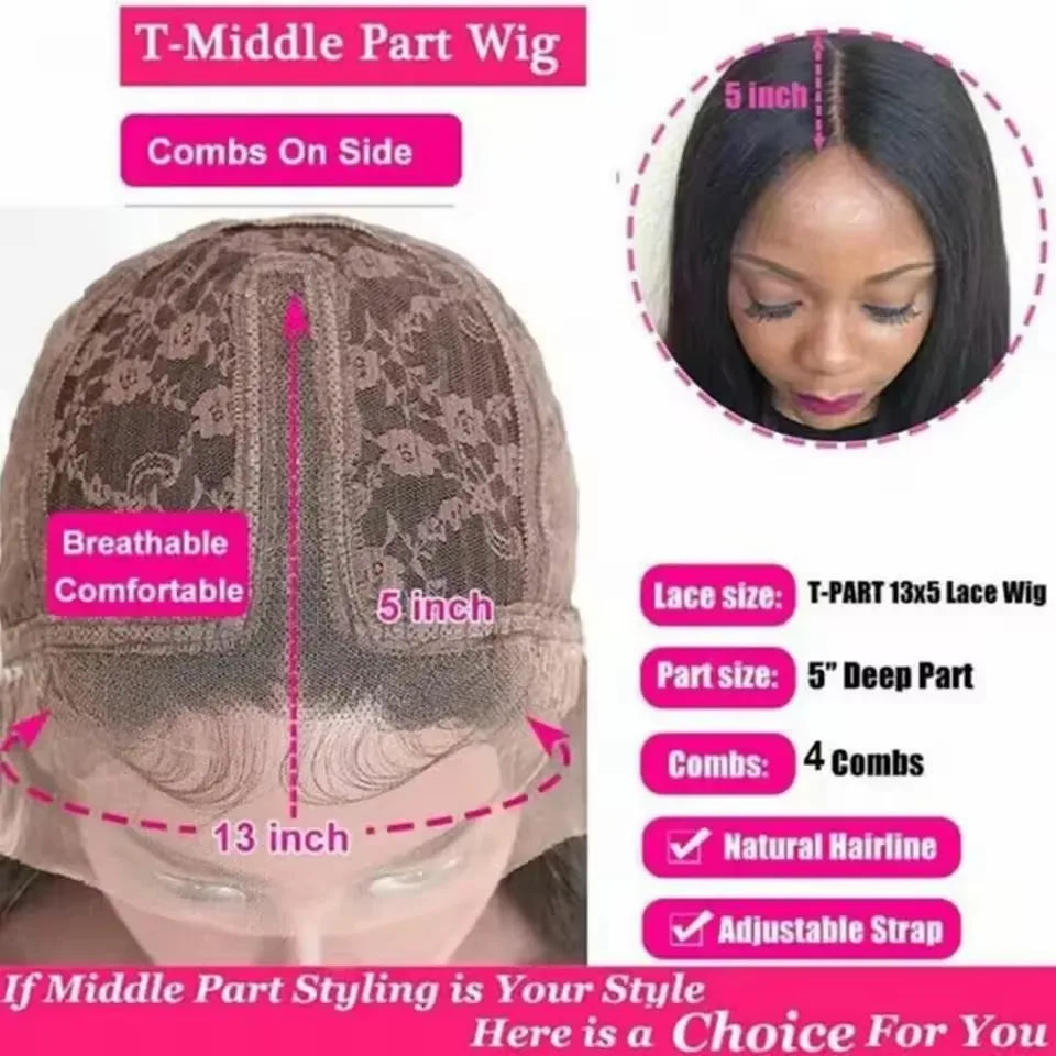 Brazilian Body Wave Transparent Human Hair Lace front Wig 13*5*2