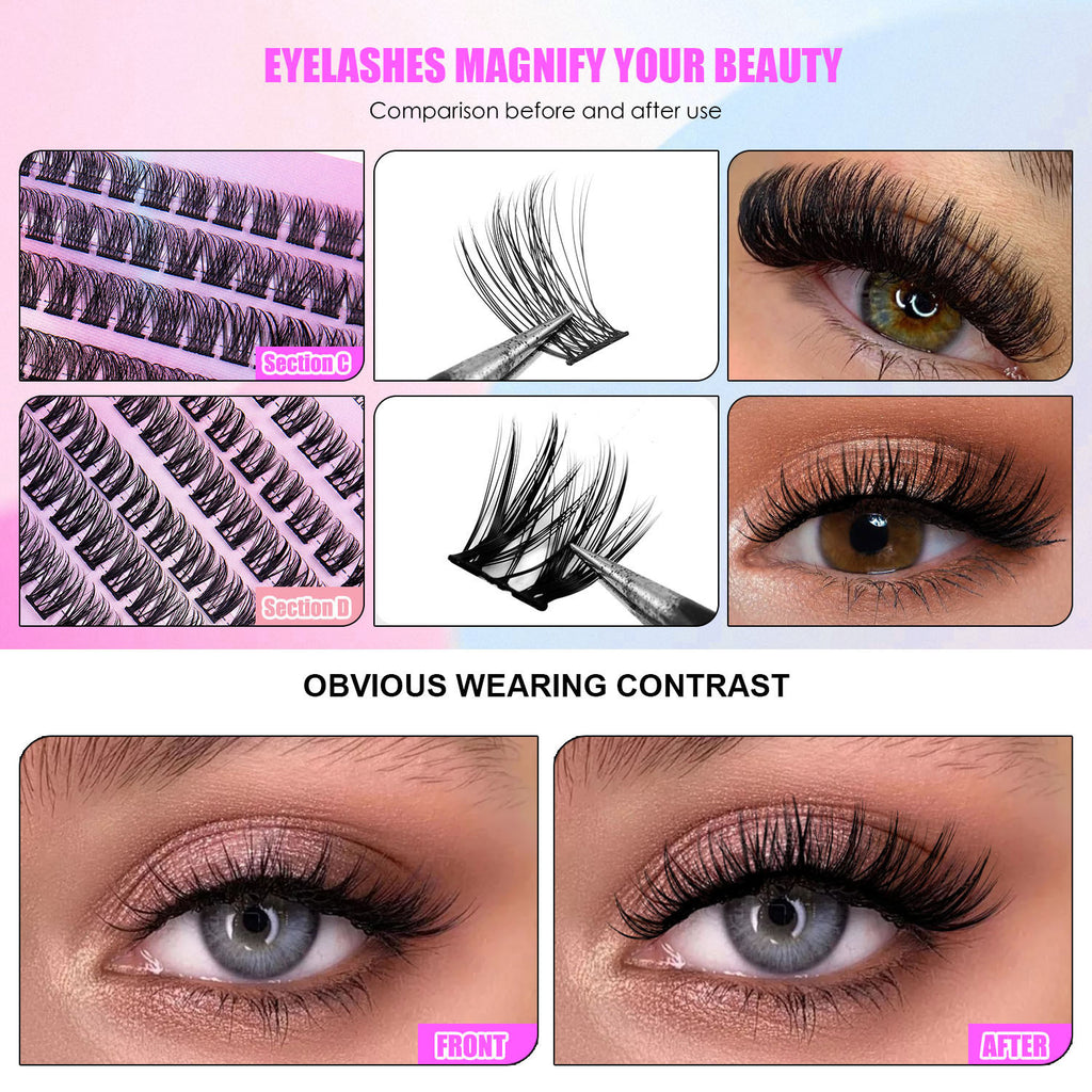 Premium set of lashes|
300 lash clusters w/ tools & glue