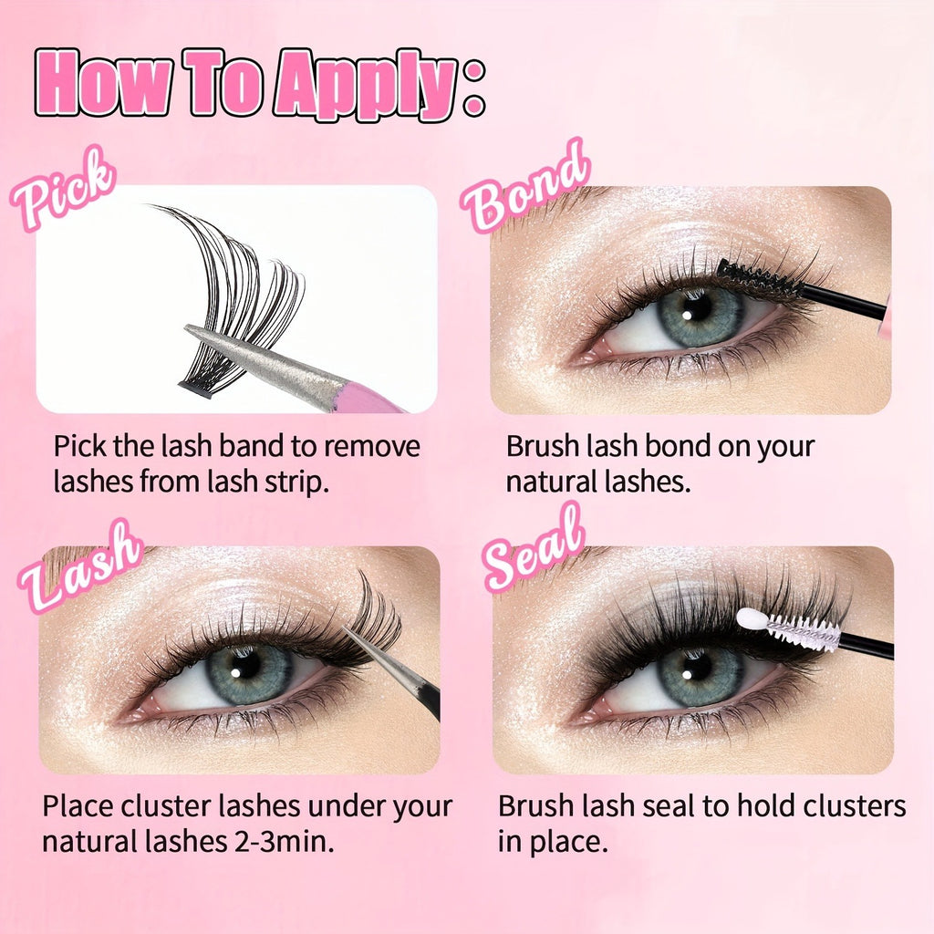 Premium set of lashes|
300 lash clusters w/ tools & glue